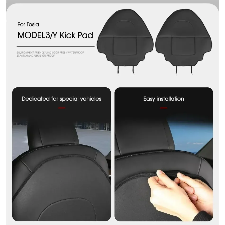 Rear Seat Anti Kick Pad For Tesla Model 3 Highland 2025 Model Y 2017-2025, Child Feet Kick Mats Seat Cover Waterproof Protection