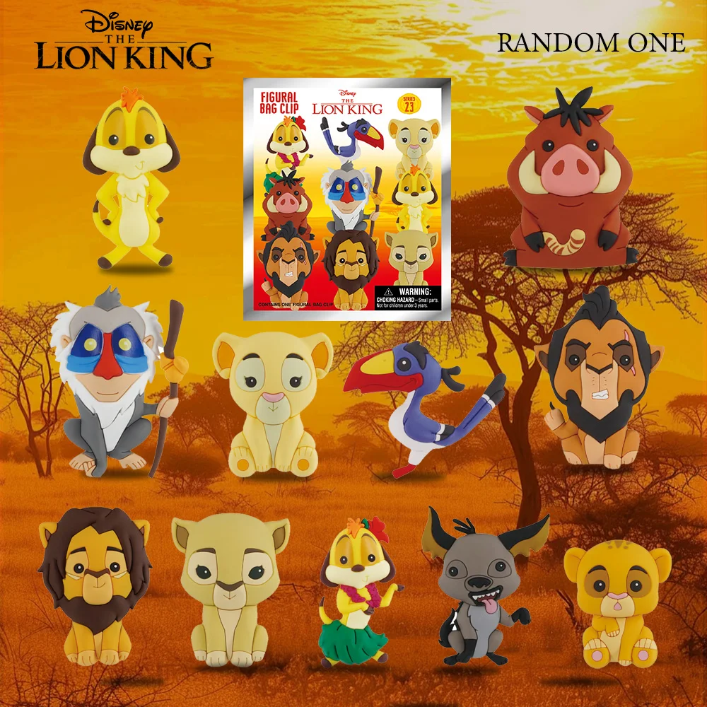 Caja ciega con licencia oficial del Rey León, bolsa de estatuilla de PVC, dijes con Clip, decoración de Simba Timon Pumba, regalo, 1 unidad, Disney