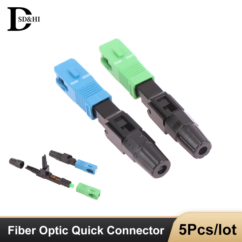 

5Pcs FTTH SC APC Single Mode SC UPC Fiber Optic Quick Connector FTTH Fiber Optic Fast Connector SC Fiber Field Assembly Tool