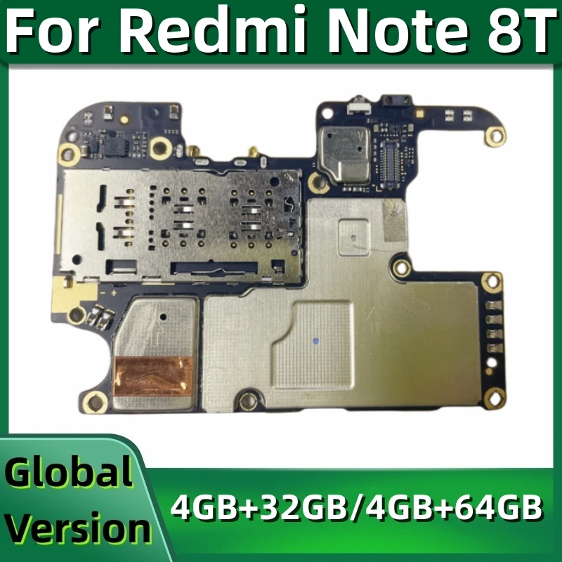 Motherboard PCB Module for Redmi Note 8T, M1908C3XG, Mainboard, Unlocked Logic Board with Google Spaystore Installed, 32GB, 64GB