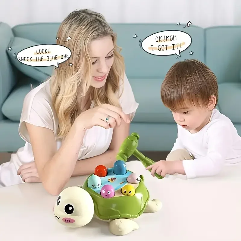 2個/1個のインタラクティブタートルハンマートイ、教育用のカラフルな形の分類ゲーム、耐久性のある他の素材構造、適切なF