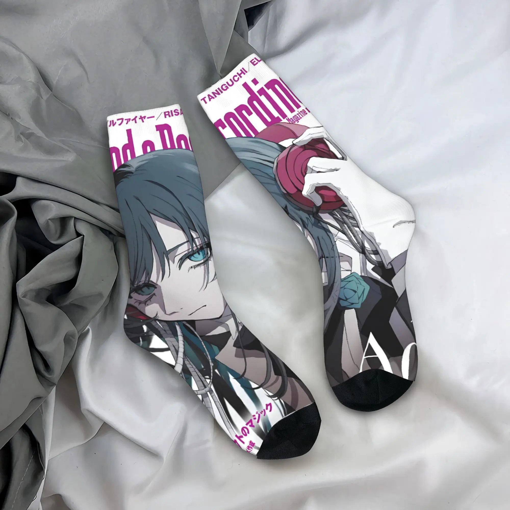 

Носки для пар Ado WORLD TOUR 2025, чулки Hibana, нескользящие мягкие дышащие носки, осенние носки для бега с рисунком в стиле ретро