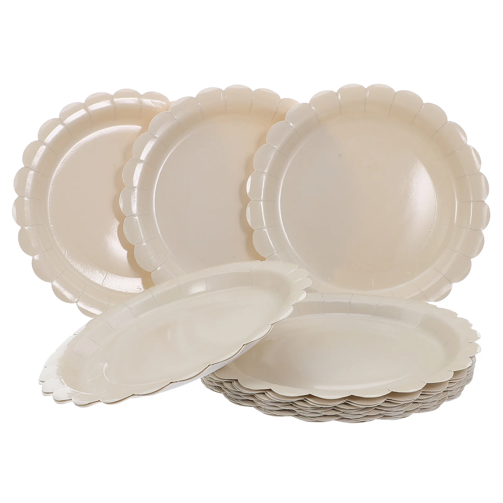 

25Pcs Birthday Party Tableware Set Pastel Dessert Plates Floral Edge Cute Cake Platters Bulk Paper Plates Party Use