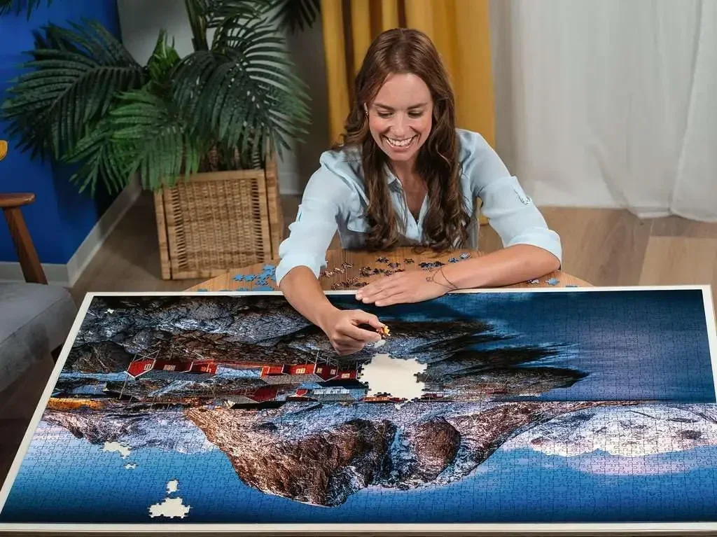 Quebra-cabeça de madeira com paisagem norueguesa, 300/500/1000 peças, brinquedo de chão ecológico para adultos, família, jogo divertido, presente para amigo