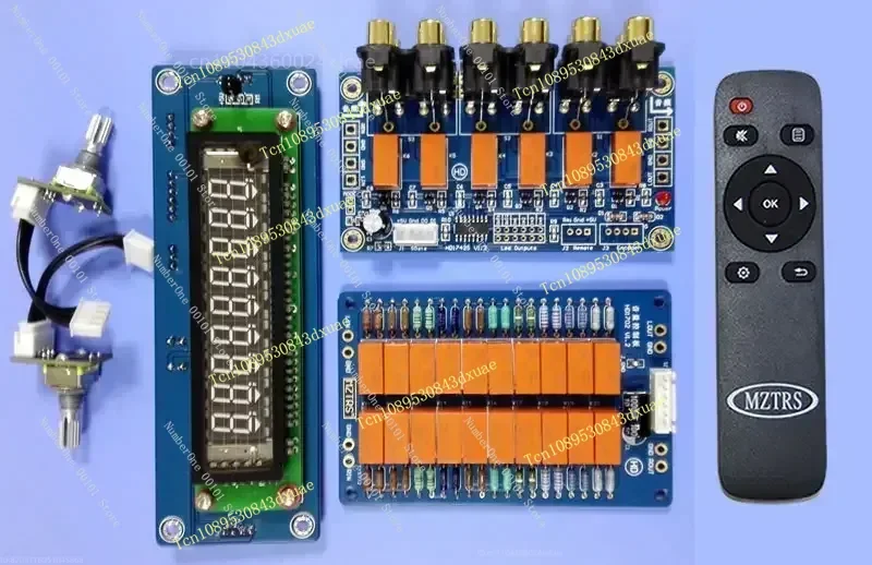 Balance Remote Control Passive Preamp Board with Volume Control and Source Selection