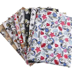 140cm Width Snoopy Dog Anime Peripherals Polyester Cotton Fabric Sewing Material DIY Patchwork Quilting Kids Clothes
