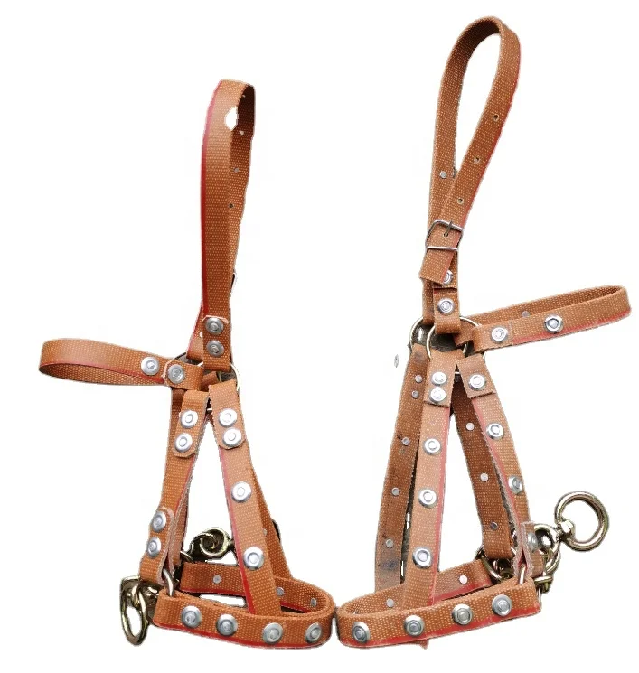 Heavy Duty Strong Adjustable Leather Horse Bridle Horse Halter with Bit