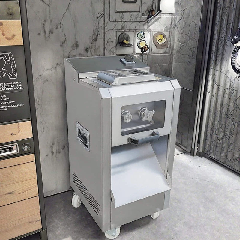 

Электрический мясорубка из нержавеющей стали, коммерческая нарезка для говядины, свинины, курицы, фаст-фуд, ресторан, кухонное оборудование