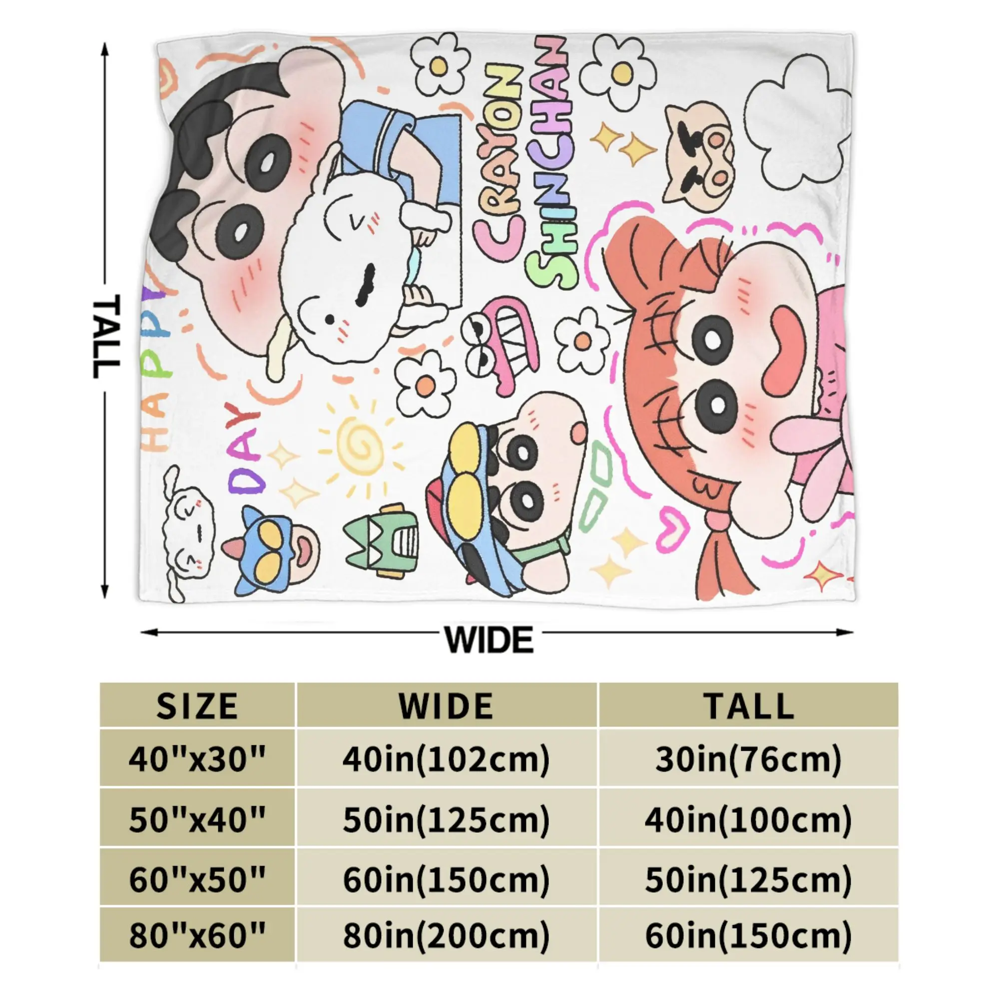 Kawaii تلوين شين تشان البطانيات الصوف الربيع/الخريف أنيمي شيرو نيني متعددة الوظائف رمي البطانيات للمنزل الأريكة البساط قطعة