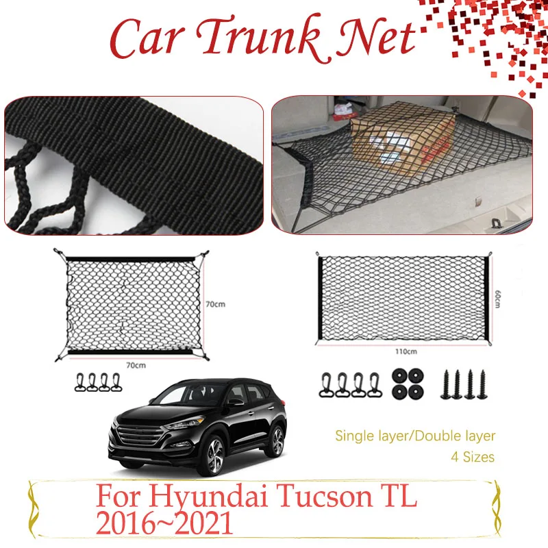 

Сетки для хранения багажника автомобиля для Hyundai Tucson TL 2016 2017 2018 2019 2020 2021, нейлоновая эластичная сумка для хранения багажника, аксессуары Anto
