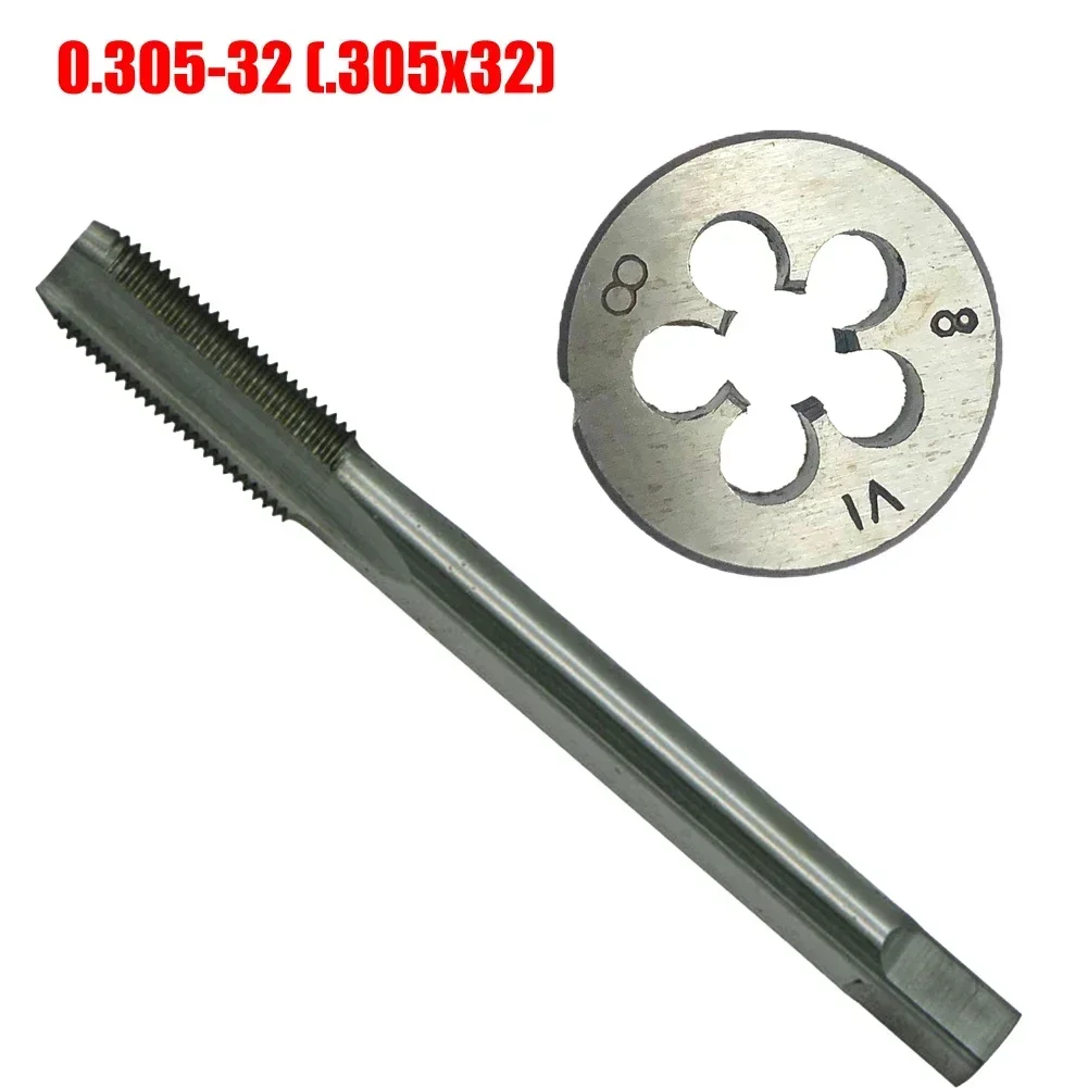1set 8V1-32 Tap With Die Right-Hand V-type Tire Valve Thread Mouth Thread Straight Groove Tap & Die Hand Tools Replacement Parts