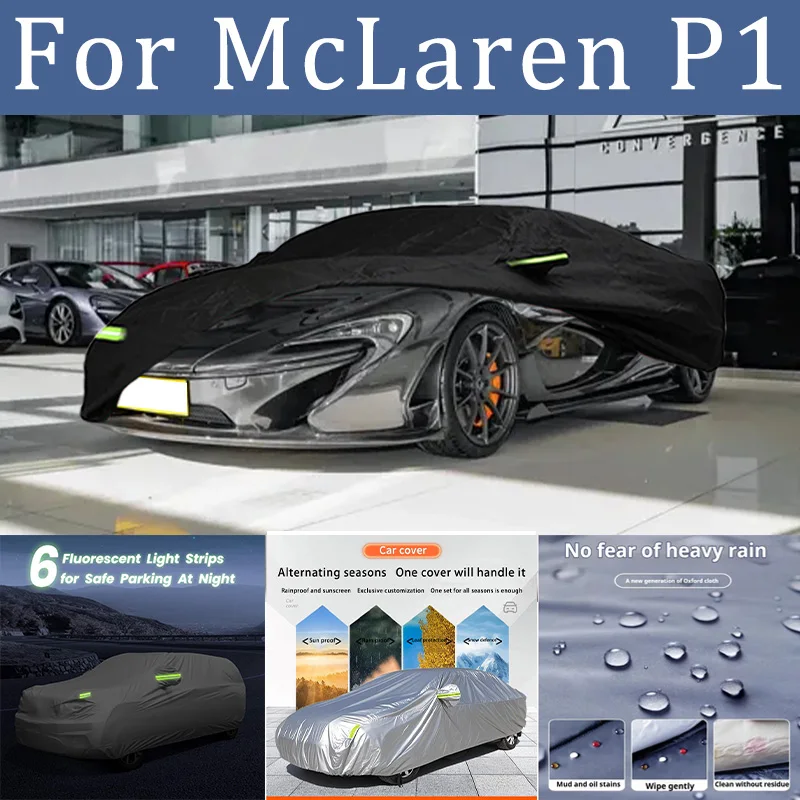

Black Silvery Scratch-Resistant Car Cover - Dustproof & Sun-Resistant, Comprehensive Protection for McLaren P1 Outdoor Parking