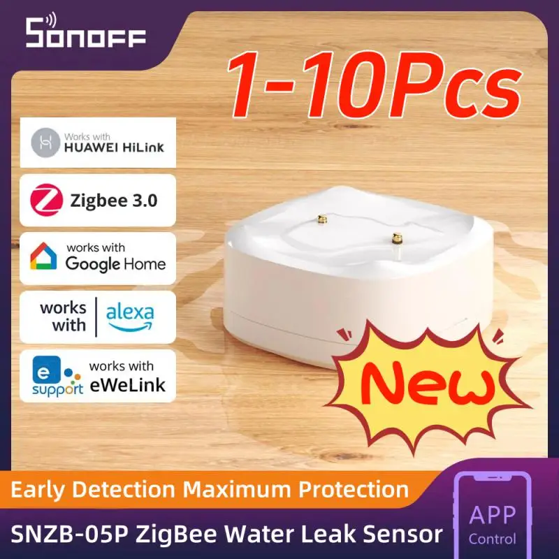 SONOFF SNZB-05P Zigbee Water Leak Sensor Leaking Dripping Upptäckt APP Warnungen in Echtzeit Via Home Assistant Google Alexa