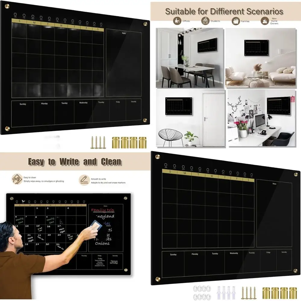 

Бескаркасный календарь 24x36, большая доска для сухого стирания для офиса, школы, домашнего использования