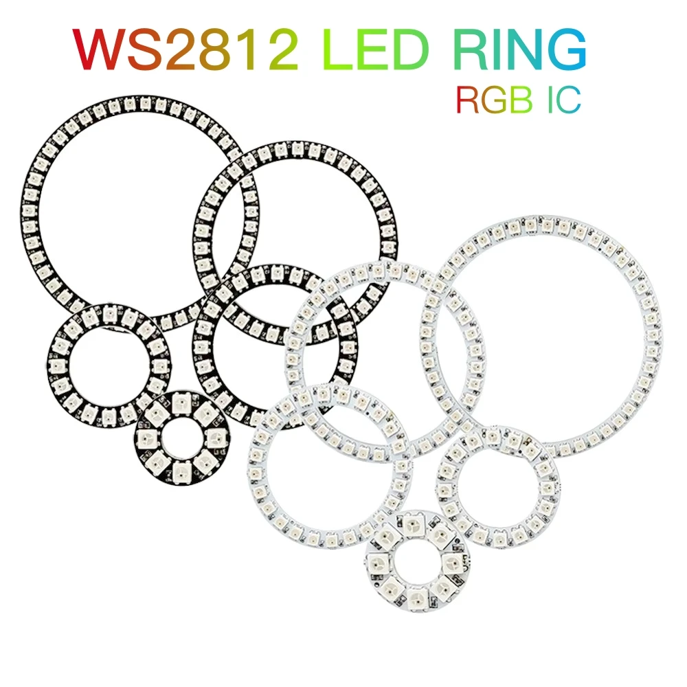 DC5V WS2812B Pixel Ring Modules Individually Addressable Light 28Key Wifi Music Controller Kit Magic Home App 8/16/24/35/45Leds