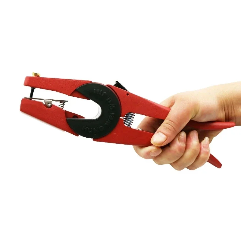 1 Pc Animal Ear Tagging Gun  Red Alloy Material For Sheep Goat Pig Cattle Rabbit Veterinary Marker Clamp Installation Tool