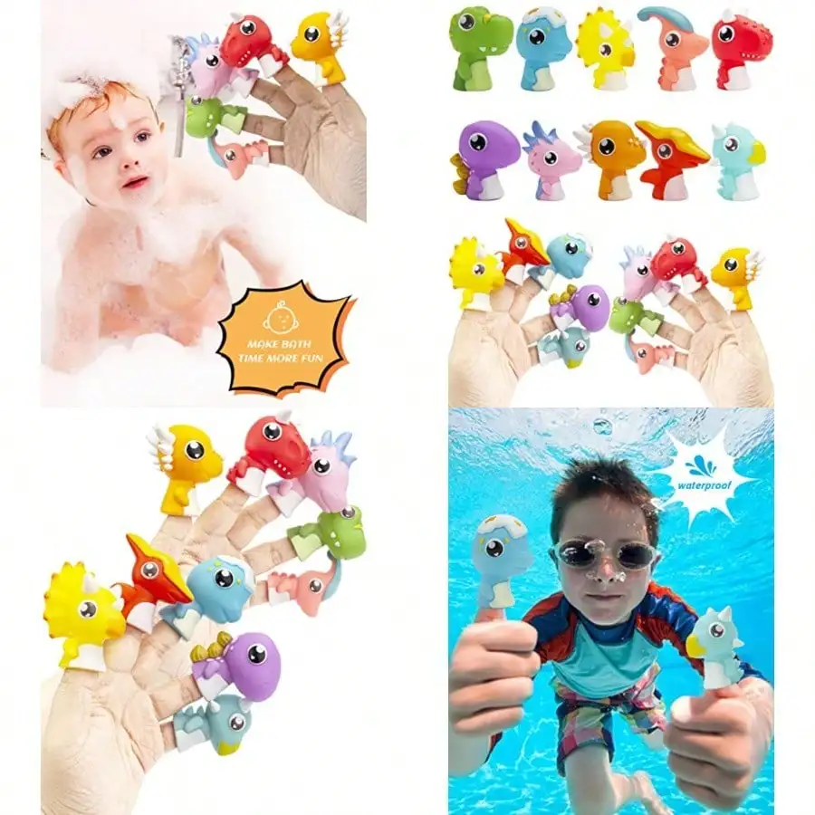 

Dinosaur Finger Puppet Set Animals Puppet Show Theater Props Educational Bath Toys 10 Pieces