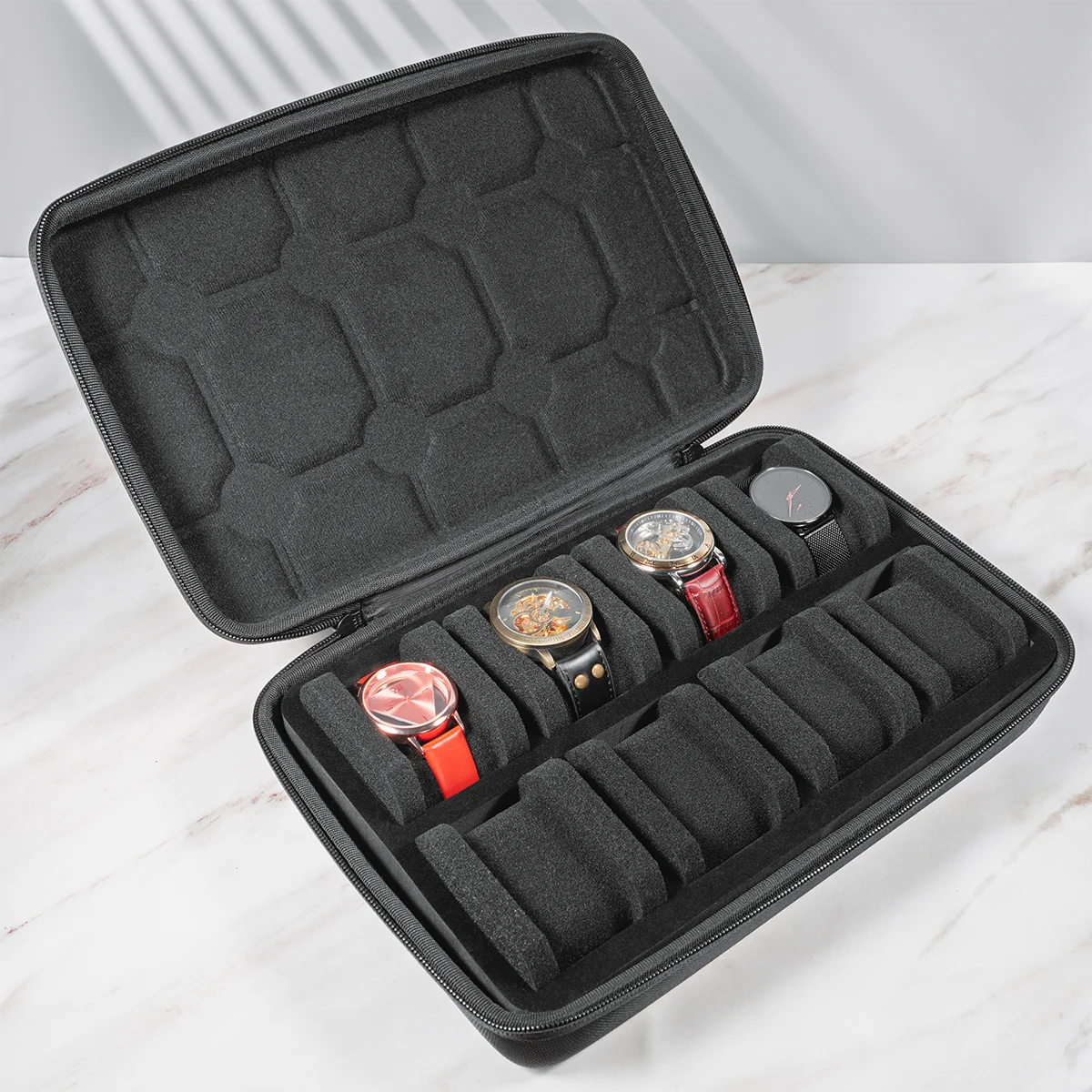 Watch Box Organizer Watch Travel Case Portable Storage Watch Display Holder for Wristwatches and Smart Watches Men Women Gift