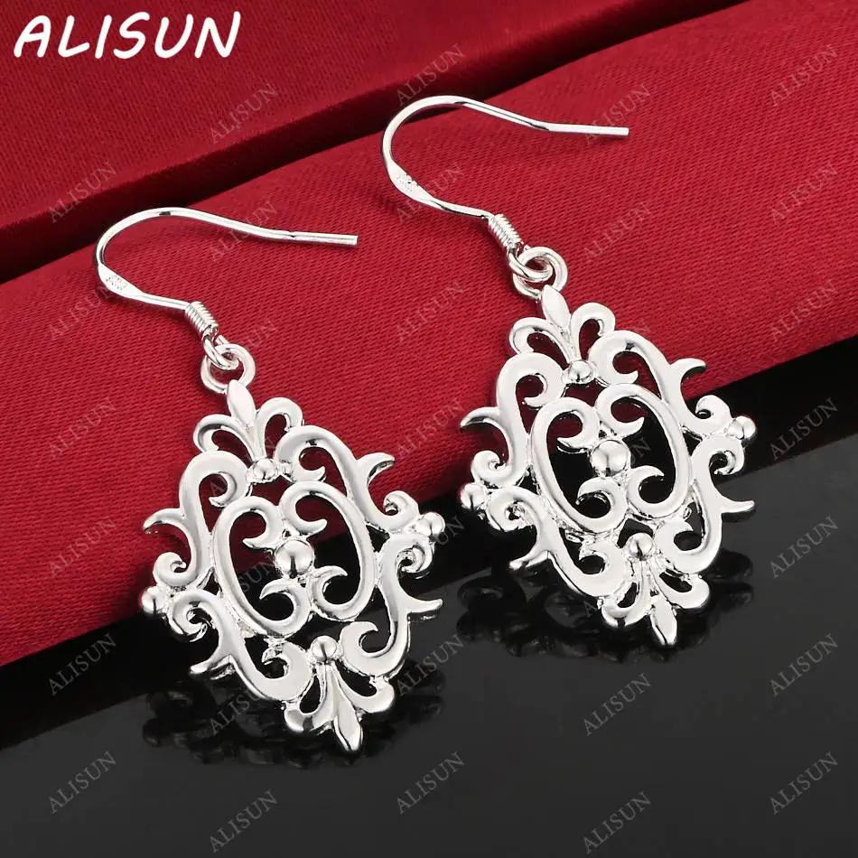 

ALISUN 925 Sterling Silver Pattern Earrings Drop Earrings Anniversary Gift Popular Wild Fashion Romantic Jewelry