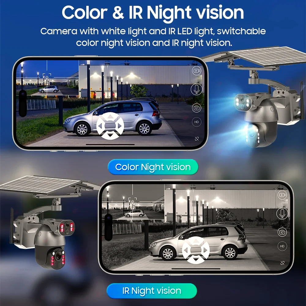 Factory Direct Price Solar 4G Sim Camera With AI Human Detection 50X Zoom Dual Lens Solar Security PTZ Camera Ubox OEM/ODM