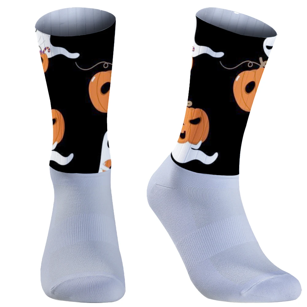 Calcetines de Ciclismo de Halloween con pinzas para Yoga, fútbol, gimnasio, calcetines antideslizantes para hombres y mujeres de fútbol, transpirables, nuevos