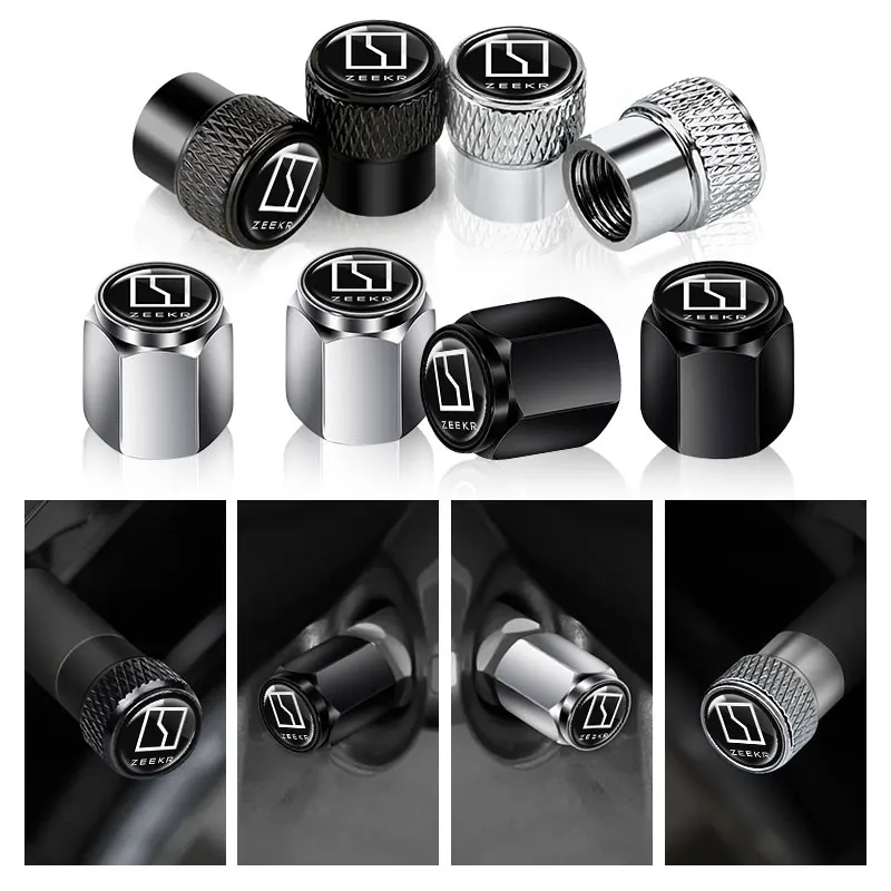 

For Zeekr 001 007 001FR 009 Krypton Zeekr X 7X 4Pcs Car Wheel Tire Valve Cap Aluminum Alloy Dust Covers Waterproof Accessories