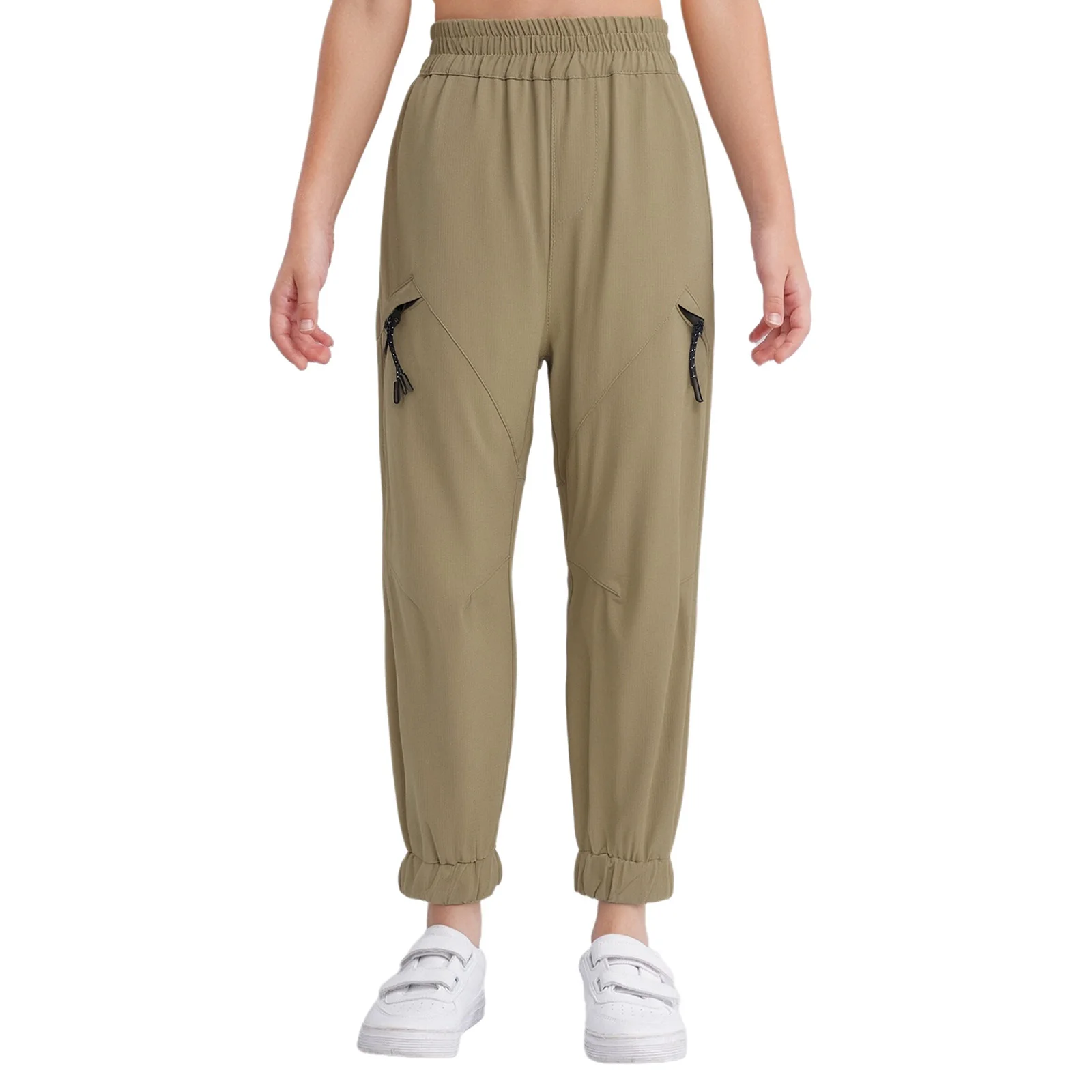 

Kids Boys Cargo Pants Casual Clothes Summer Elastic Waistband Fashion Decorative Zipper Trousers for Hip-Hop Skateboarding Park