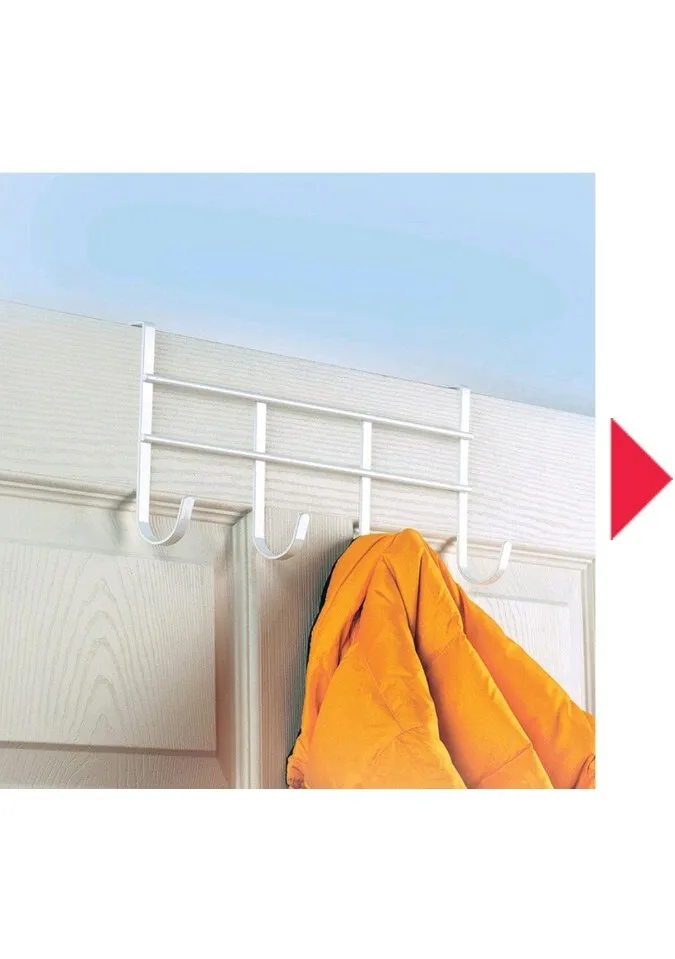 

Hook behind the door6 Pack White 4 Hook Door Hooks for Home Organization Adhesive Wall Mount Heavy Duty Storage Solutions