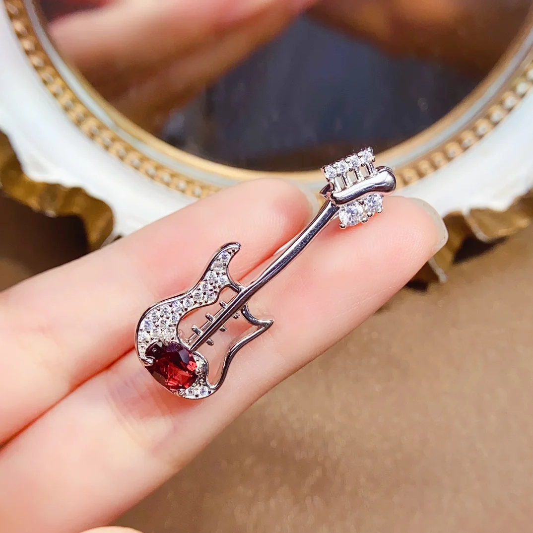 

5*7 мм натуральный гранат Pipa брошь S925 стерлингового серебра изысканные модные очаровательные свадебные украшения для женщин с сертификатом FS