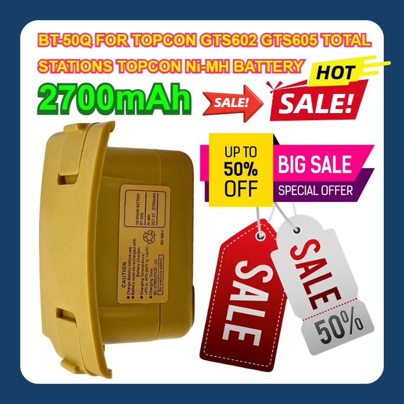 

BT-50Q FOR TOPCON GTS602 GTS605 TOTAL STATIONS TOPCON 2700mAh Ni-MH BATTERY