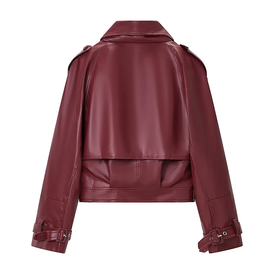 JNLEAOG Cappotto da motociclista Faionable da donna Autunno New Sle Versatile di fascia alta in poliestere per donna