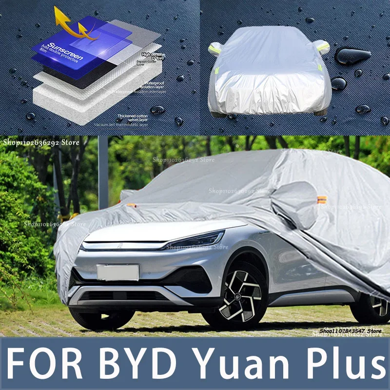 

For BYD Yuan Plus Outdoor Protection Full Car Covers Snow Cover Sunshade Waterproof Dustproof Exterior Car accessories