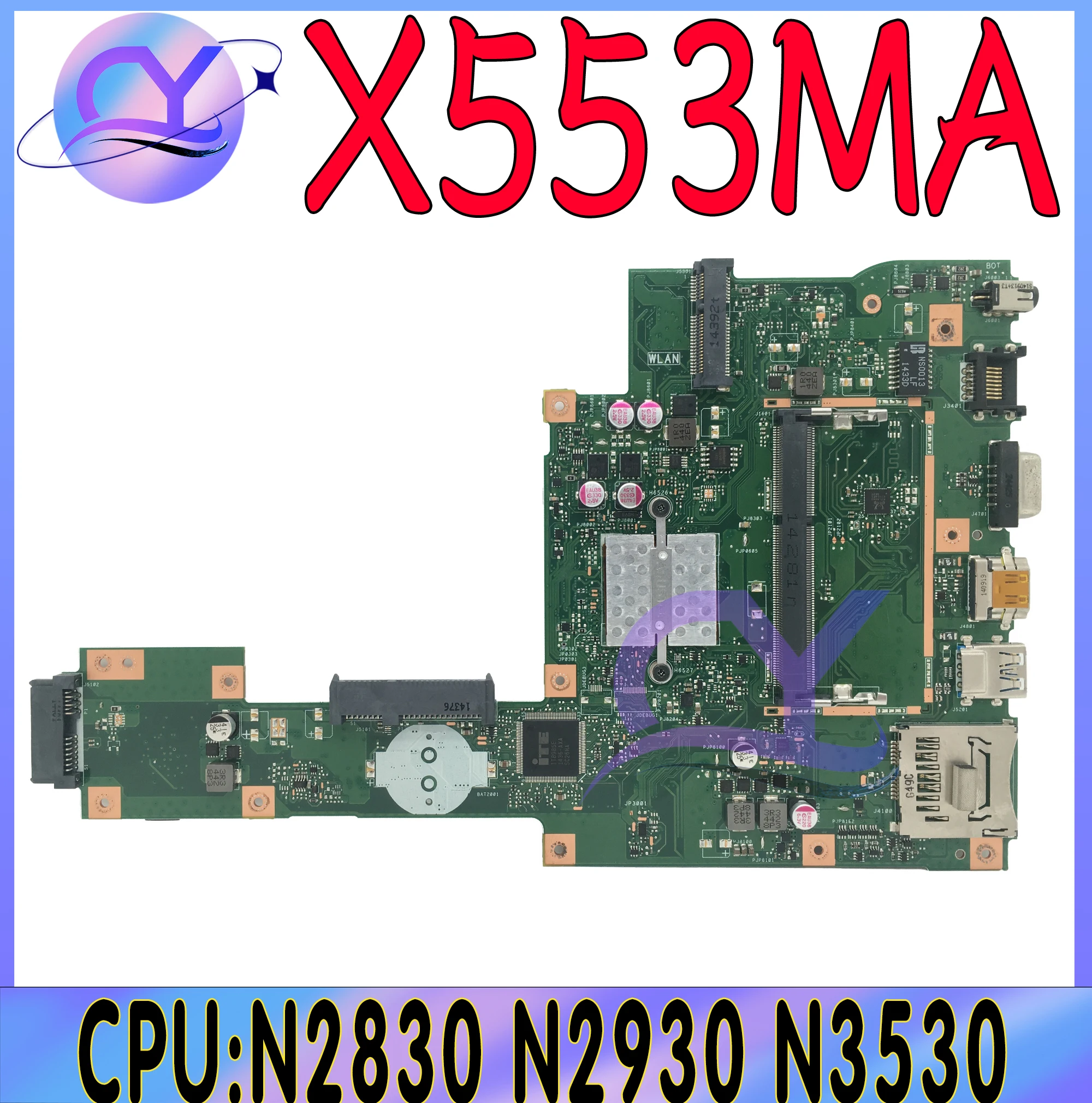 

X553MA Laptop Motherboard For ASUS X553M K553M A553MA D553M F553MA Mainboard With N3540 N2930 N2830 N2840 100% Working Well