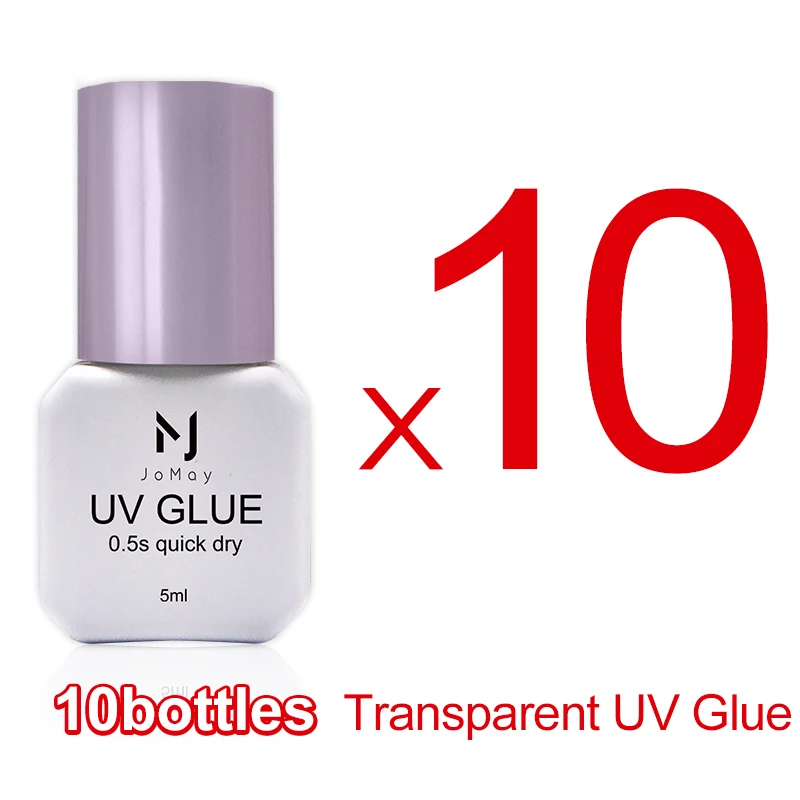 JOMAY 10 bottles 0.5 Sec UV Eyelash Extension Glue Fast Dry Individual Lashes Glue Sensitive Eye UV Eyelash Glue Lash