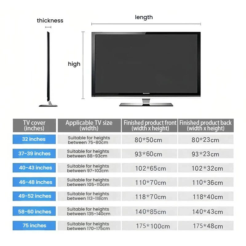  أزياء مطبوعة تمتد التلفزيون تلفاز LCD هود المنزل الحائط التلفزيون حامي الغبار واقية غطاء 32-75 بوصة الأثاث #6