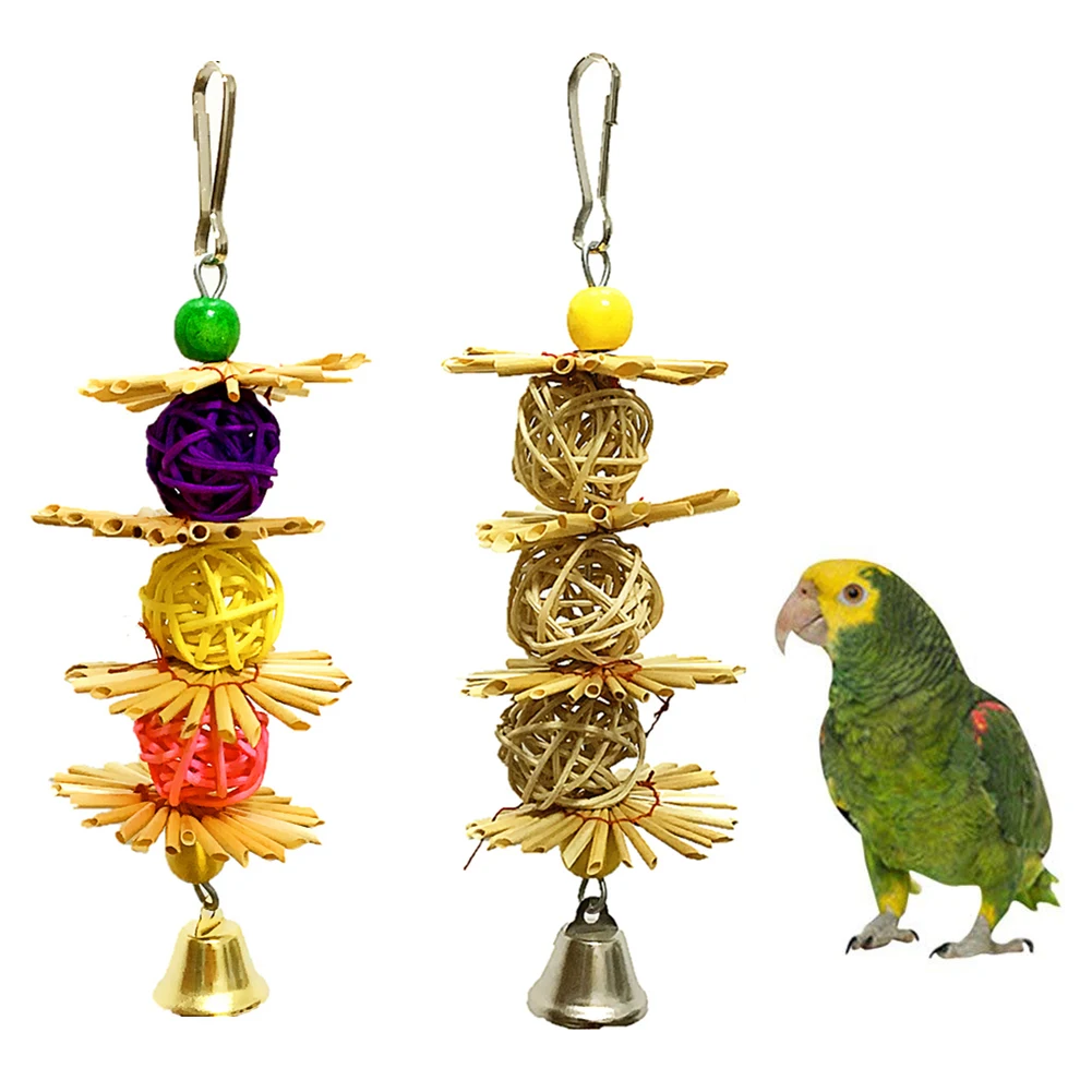 Pet Bird Parrot Hanging Toys Nipple Swing Chain Cage Stand Molar Parakeet Chew Toy Decoration Pendant Ornament Bird Accessories