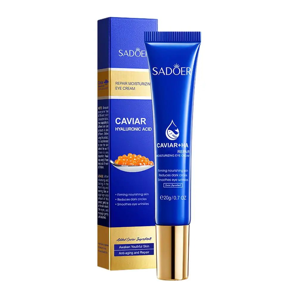 1/2/3pcs SADOER Caviar Hyaluronic Acid Eye Cream Anti Dark Circles Removal Eyes Bags anti-aging Moisturizing Eyes Skin Care