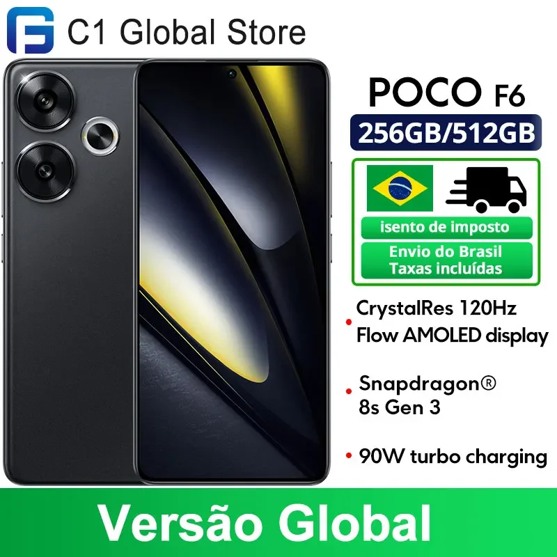 Global Version POCO F6 5G Cellphone 90W charging 5000mAh battery 6.67” 1.5K 120Hz Flow AMOLED DotDisplay  Snapdragon 8s Gen 3