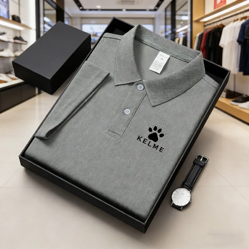 High quality breathable golf men's polo shirt casual solid color short sleeved polo shirt men's summer desiccant gift clothing