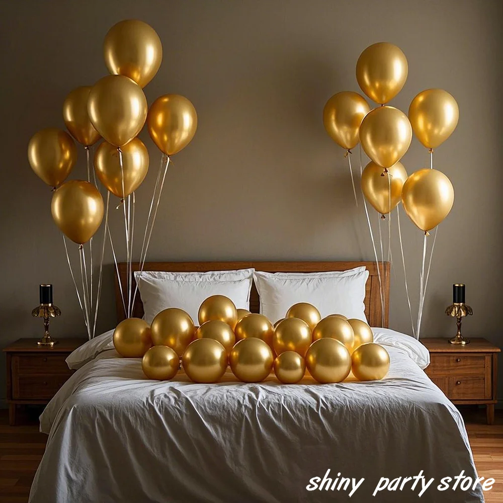 5/10/12/18inch Chrome Balloon Latex Round Balloons Gold Silver Blue Ball Wedding Market Hotel Birthday Party Decor Helium Baloon