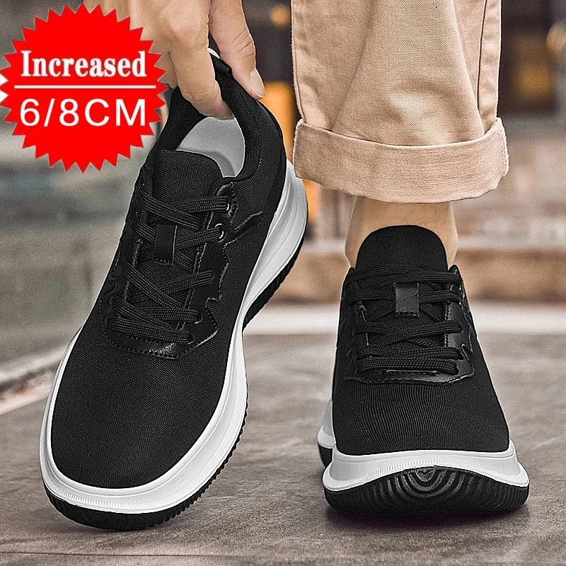 

Новые летние кроссовки для мужчин, увеличивающие рост, повседневные, со стелькой 8 см или 6 см на выбор, спортивные, размеры 37-45