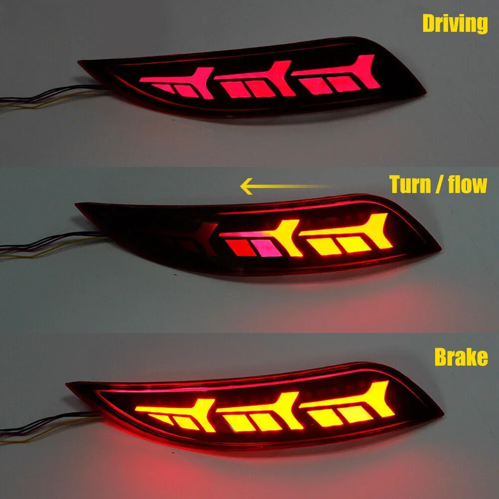 For Ford Focus Hatchback 2015 2016 2017 2018 2PCS Red Tail Rear Bumper Light Lamp LED Reflector Turn Signal Brake Lamp Fog Light