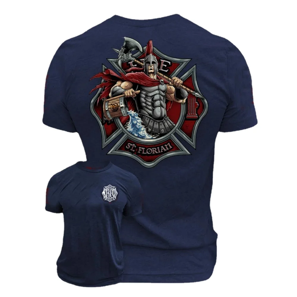 Saint Florian Patron Saint of Fire and Firefighters T-Shirt. Summer Cotton Short Sleeve O-Neck Mens T Shirt New S-3XL