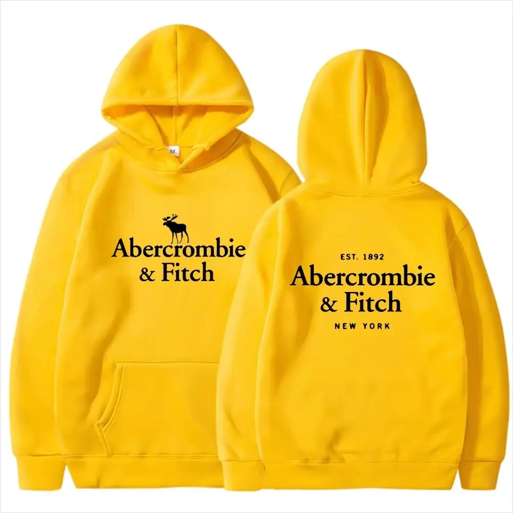 Men's and Women's Pure Cotton Sweatshirts Abercrombie Plus Velvet Hoodie Casual Sports Outdoor Tops Fashionable Y2k Style