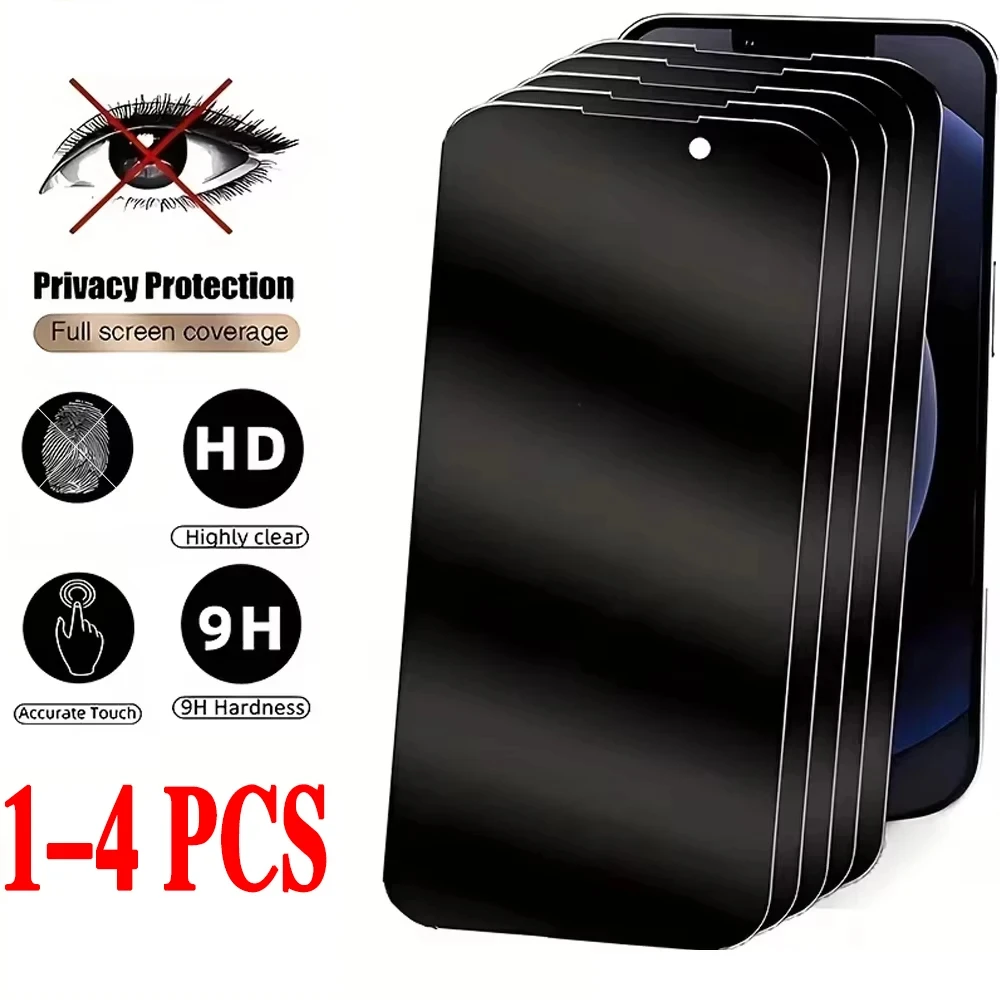 1-4 Stück Sichtschutz-Panzerglas für iPhone 18 Pro Max 17 16 Plus 15 14 13 11 12 8 7 6 X XS XR Air SE Anti-Spy Displayschutzfolie