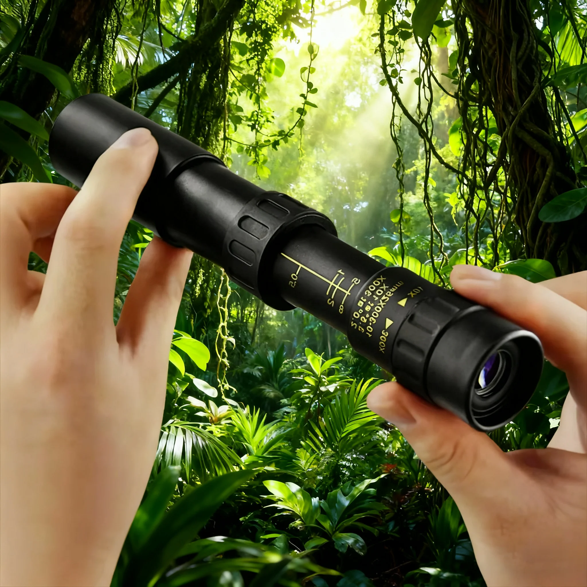 10-300x40 HD-Zoom-Monokular, professionelles tragbares Teleskop, starke Reichweite mit geringer Nachtsicht, ideal für Camping, Wandern