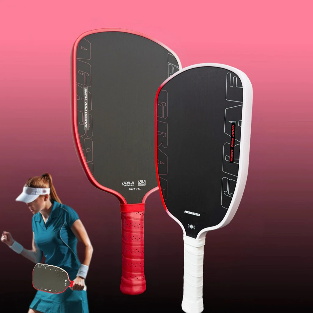 

Agassi Pro IV 16mm GEN 4 Pickleball Paddle, equipped with TFP foam core and T700 carbon fiber, enhancing spin and control