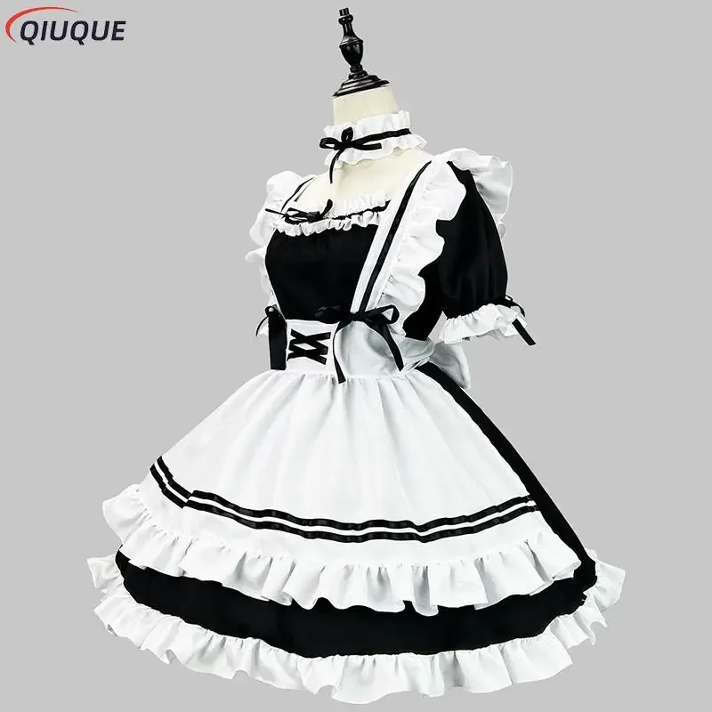 Japanese Maid Uniform Lovely Girl Student Lolita Dress Cosplay Costume Sweet Cute Cat Cafe Princess Harajuku Kawaii Lingerie