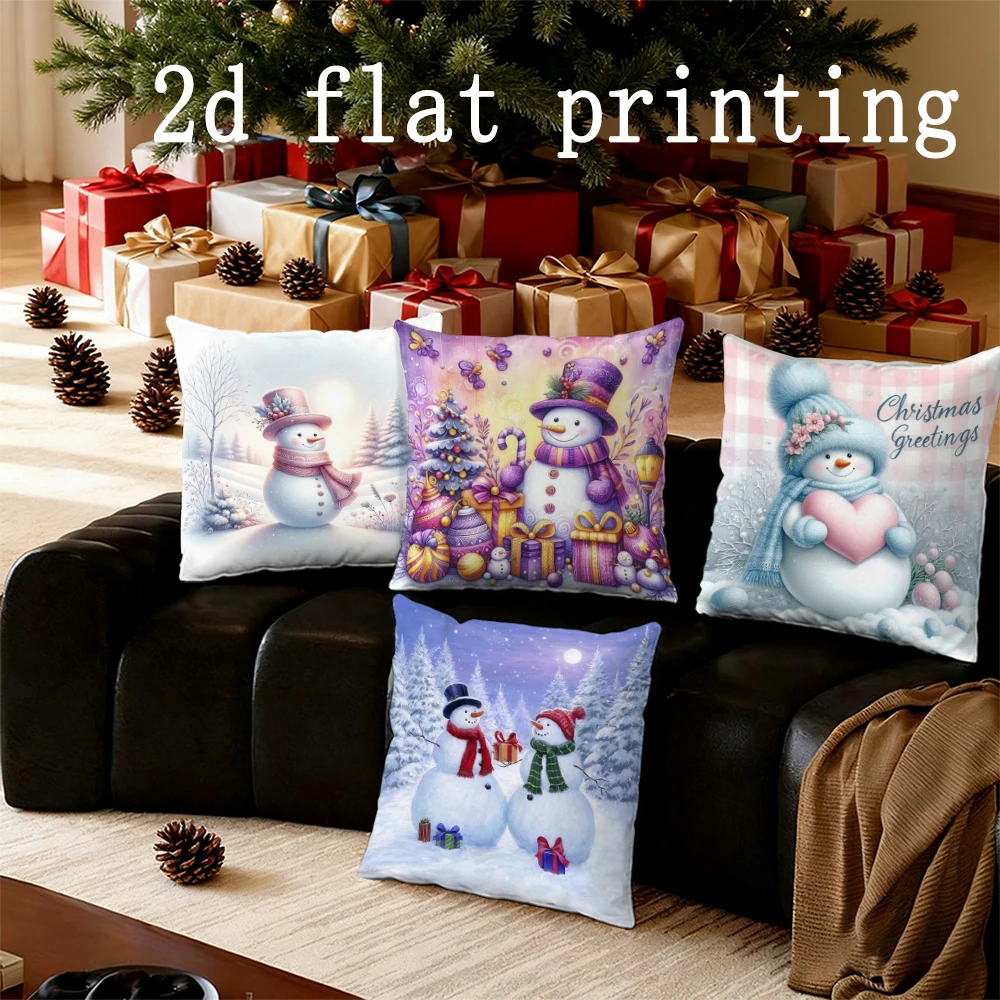 

Домашний декор, снеговики, рождественские поздравления, наволочки, подходят для дивана, спальни, автомобиля, наволочка, прямоугольная подушка для спины