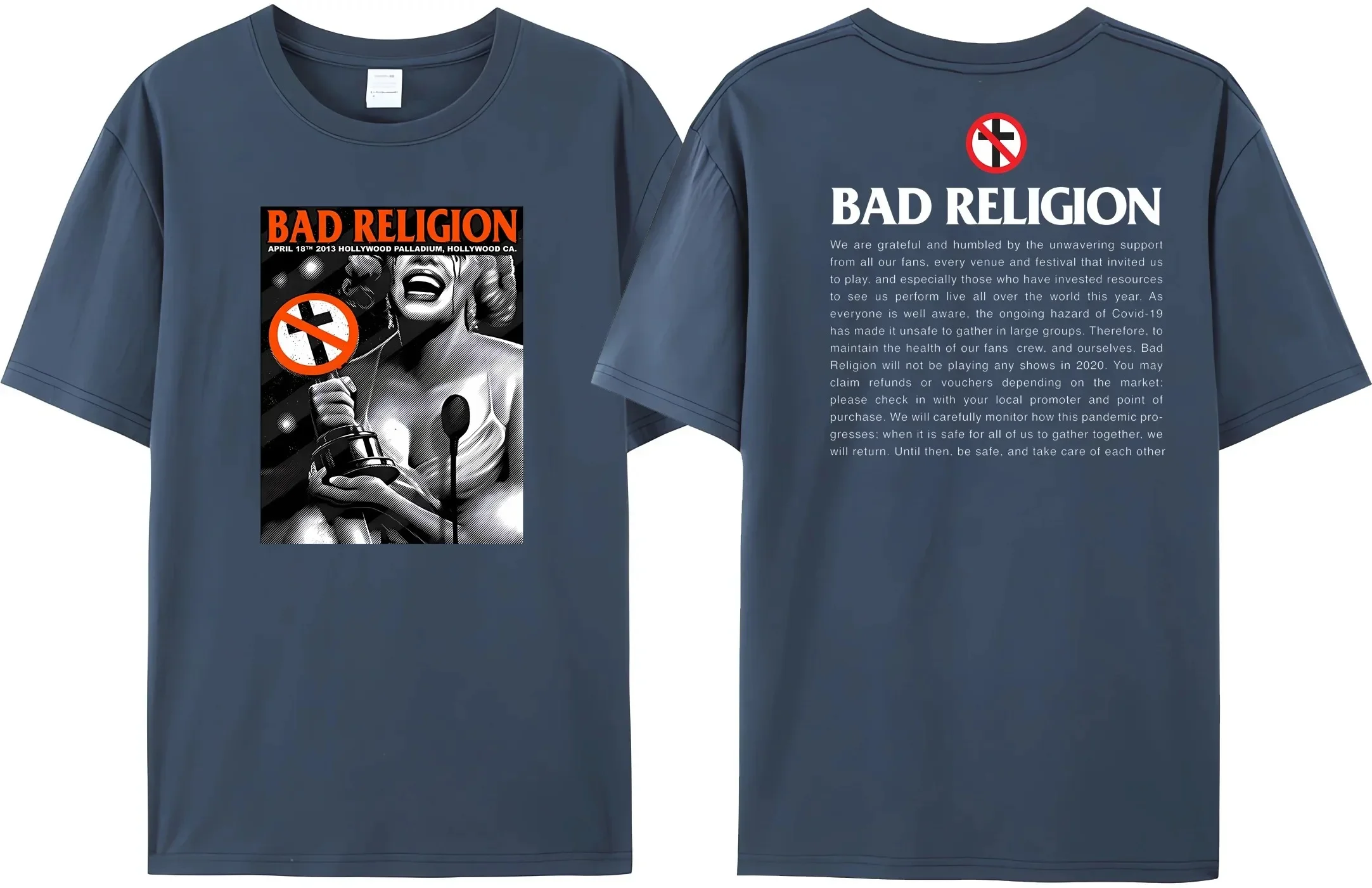 2024 Bad Religion T-Shirt Summer Cotton Fashion Short Sleeve  Men\'s Women\'s Short Sleeve Bad Nun Reversible Printed Tee